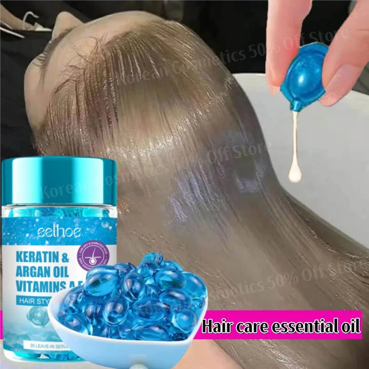 Magic Hair Vitamin Capsule Keratin Oil Fast Restore Hair Soft Smooth Shiny Deep Moisturizer Frizzy Dry Scalp Hair Care Products