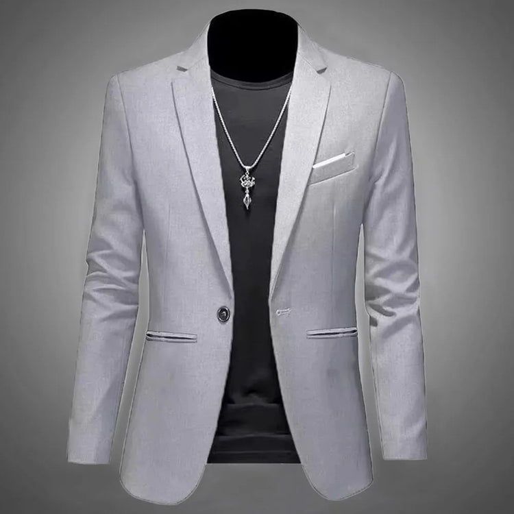 Men's Trendy Leisure Boutique Suit Jacket Autumn Casual Business Slim Fit Non-ironing Single Button Suit Solid Formal Blouse