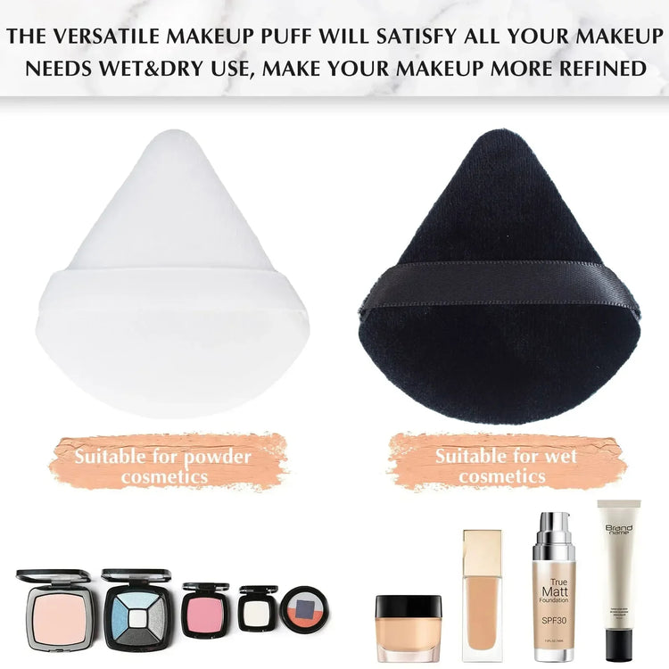 10/20Pcs Triangle Velvet Powder Puff Flours Mini Face Makeup sponge Cosmetics Washable Lightweight Cosmetic Puff Accessories