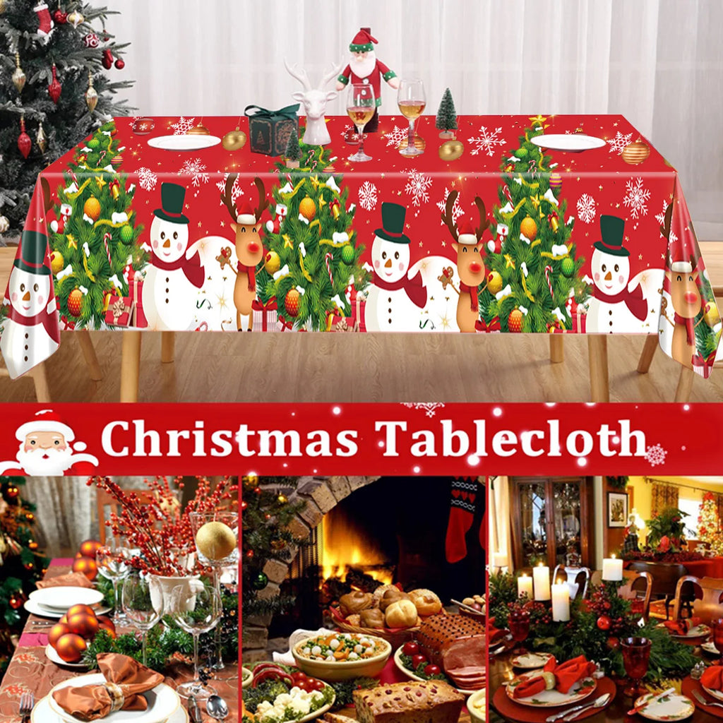 Christmas PE Tablecloth Merry Christmas Decoration For Home 2024 Navidad Kerst Xmas Decor Noel Kerst Happy New Year Gift 2025