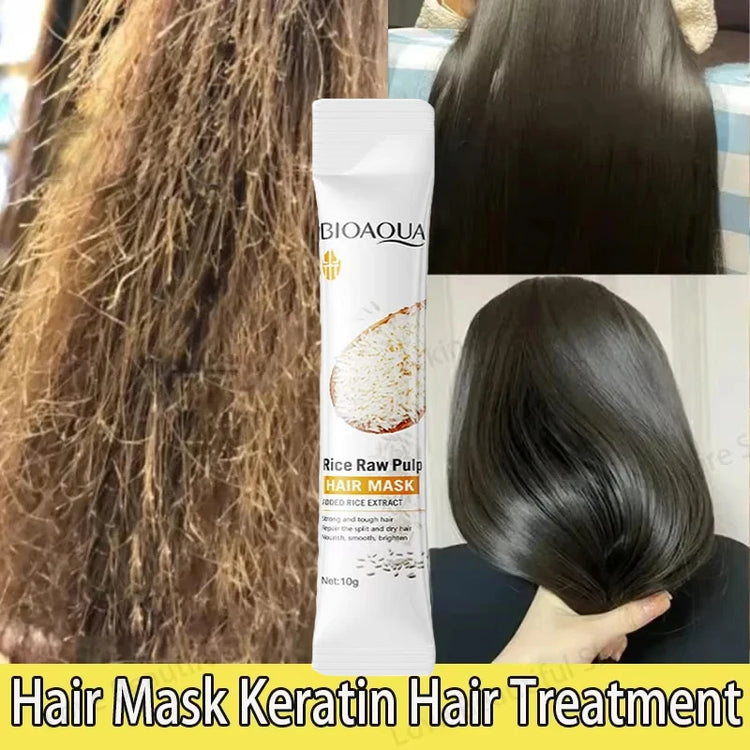 Magical Keratin Hair Mask 5 Seconds Repair Damaged Frizzy Hair Soft Smooth Shiny Rice Nutrition Moisturizing Nourish Hair Care