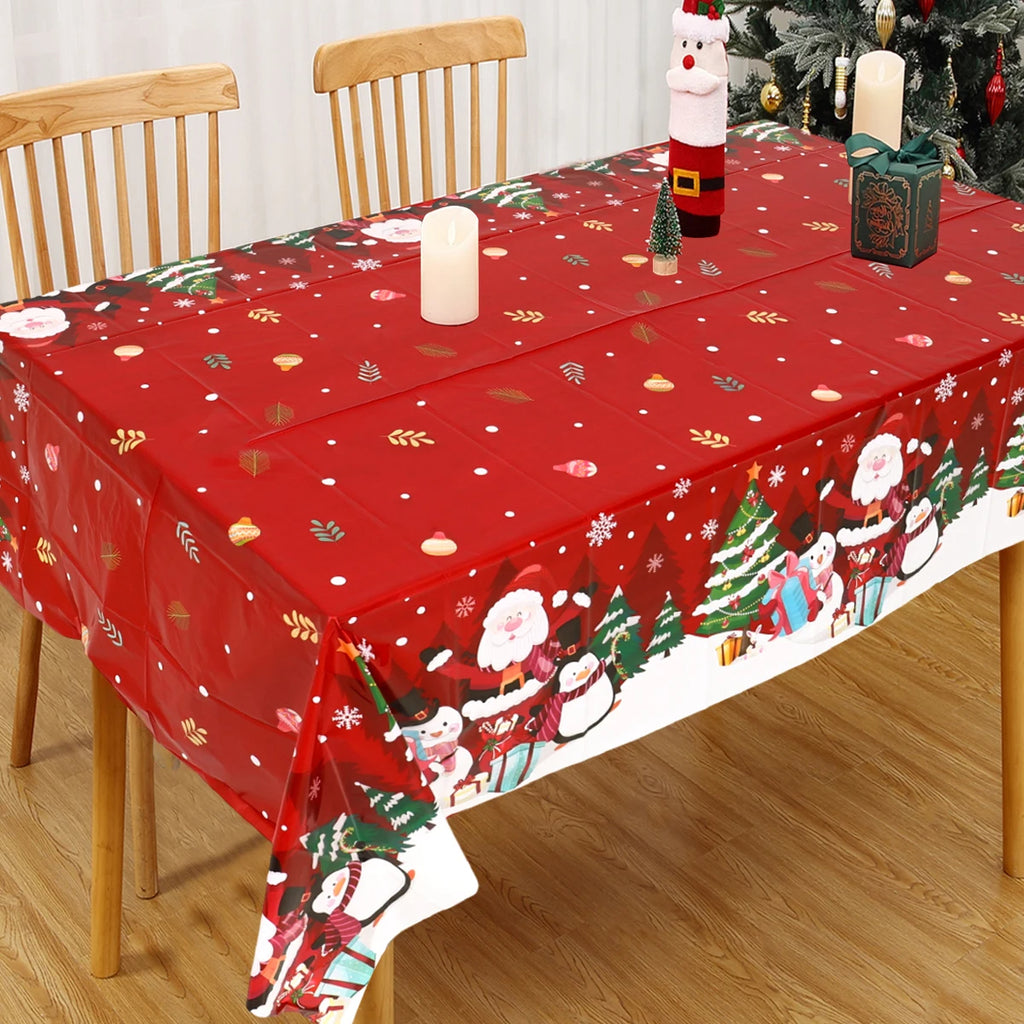 Christmas PE Tablecloth Merry Christmas Decoration For Home 2024 Navidad Kerst Xmas Decor Noel Kerst Happy New Year Gift 2025