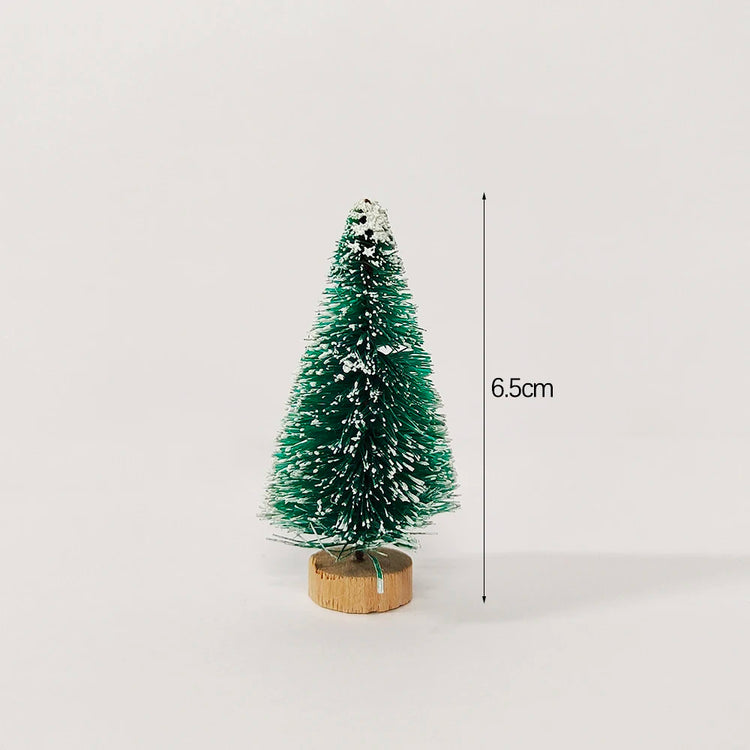 5Pcs Mini Christmas Trees Plastic Artificial Christmas Tree Ornament Winter Snow Tabletop Diy Craft Christmas Decoration 2024