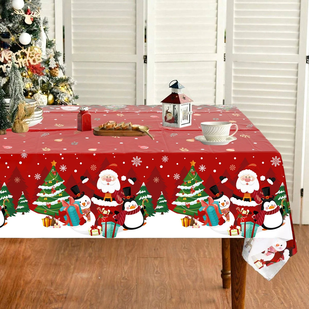 Christmas PE Tablecloth Merry Christmas Decoration For Home 2024 Navidad Kerst Xmas Decor Noel Kerst Happy New Year Gift 2025