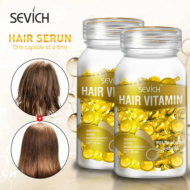 3PCS/SET Keratin Complex Oil Hair Vitamin Capsule Set  Moroccan Hair Care Oil Smooth Repair Damaged Hair Treatment Serum