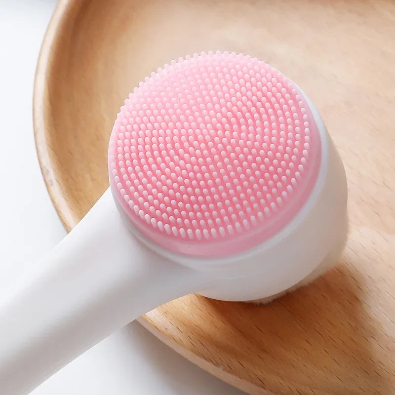 Silicone Face Cleansing Brush Double-Sided Facial Cleanser Blackhead Removal Pore Cleaner Exfoliator Face Scrub Skin Care Tool