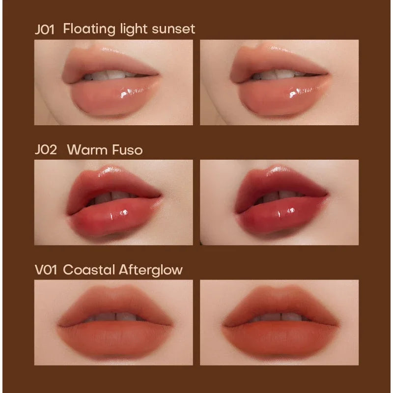 MISTINE Latte Lip Glaze Juicy Lip Cream Two Textures Double Effect Watery lipstick Soft Mist Lip Mud Makeup Cosmetics