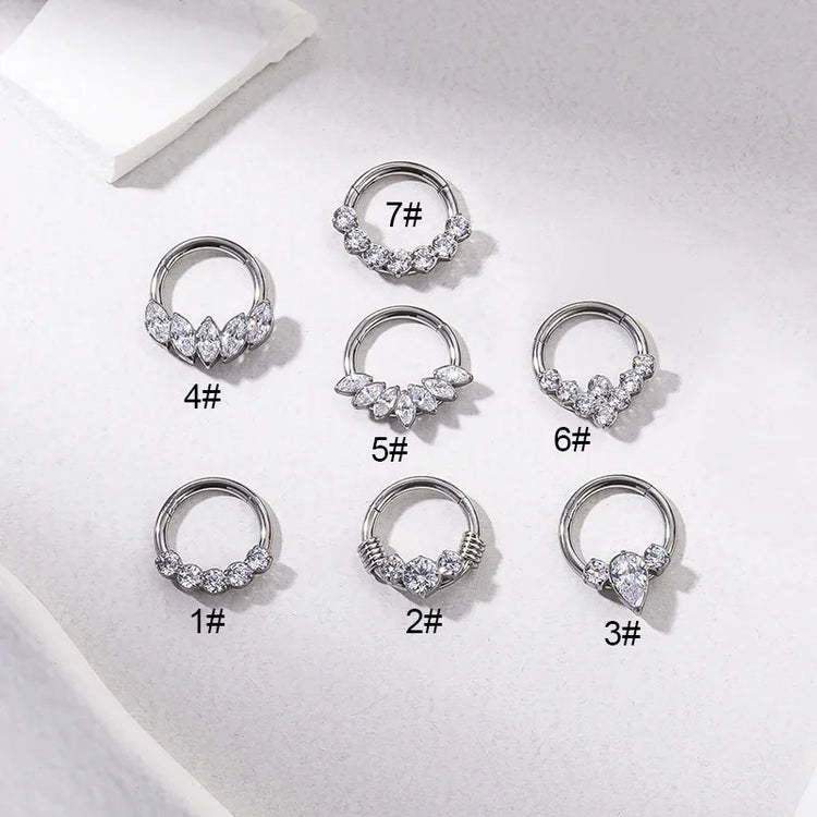 F136 G23 Titanium Piercing Nose Ring Hoop Earring Lip Ring Body Jewelry Cartilage Tragus Diaphragm Titanium Hing Septum Jewelry