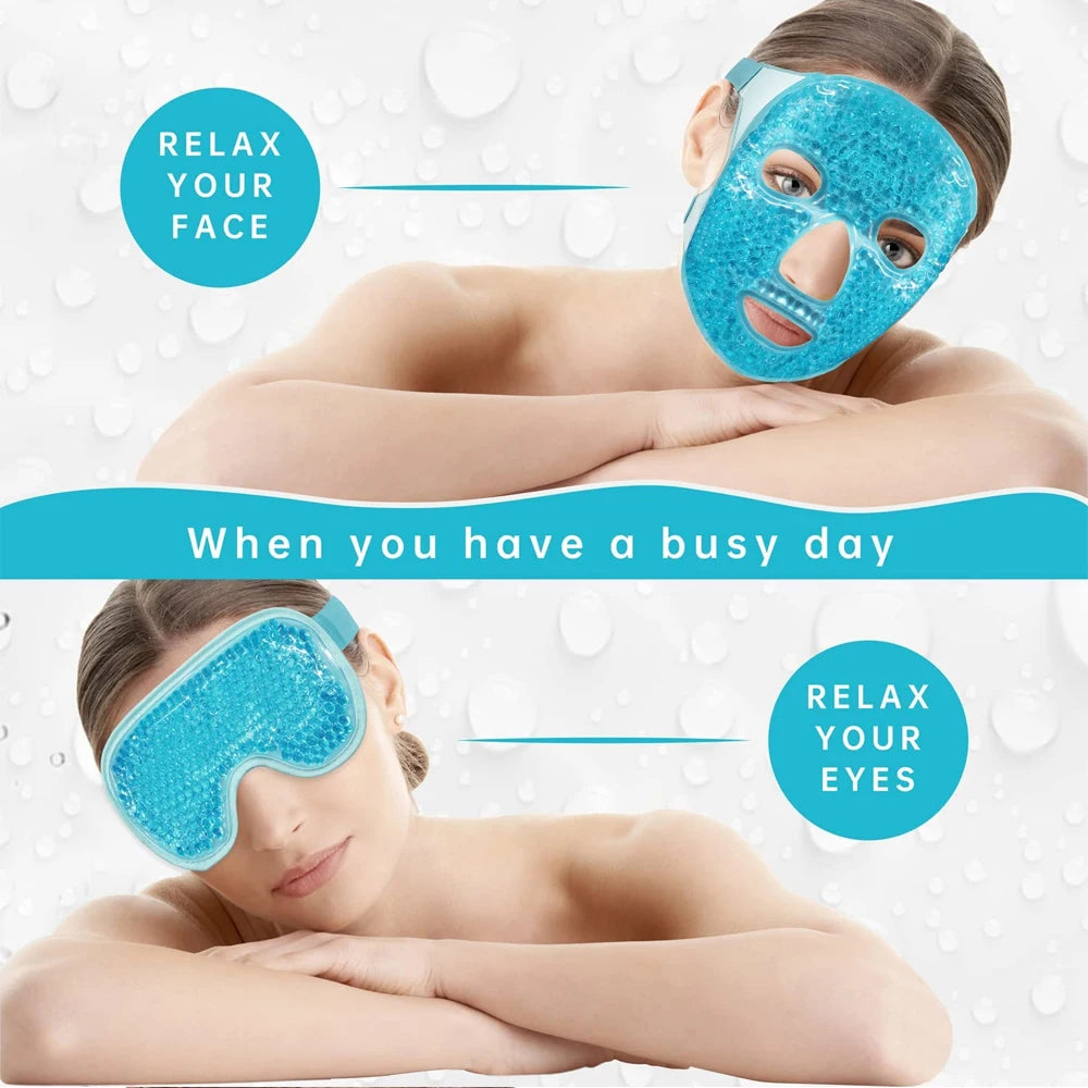 Ice Gel Face Mask Anti Wrinkle Relieve Fatigue Skin Firming Spa Hot Cold Therapy Ice Pack Cooling Massage Beauty Skin Care Tool