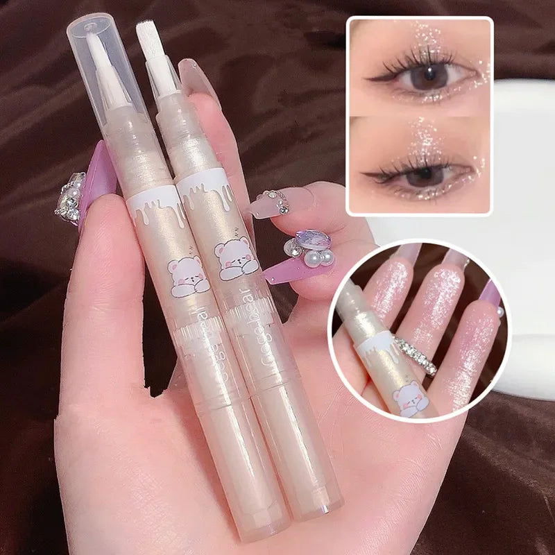 Glitter Liquid Highlighter Pen Shimmer Waterproof Liquid Champagne Eyeshadow Lying Silkworm Lasting Shiny Beauty Makeup Tools