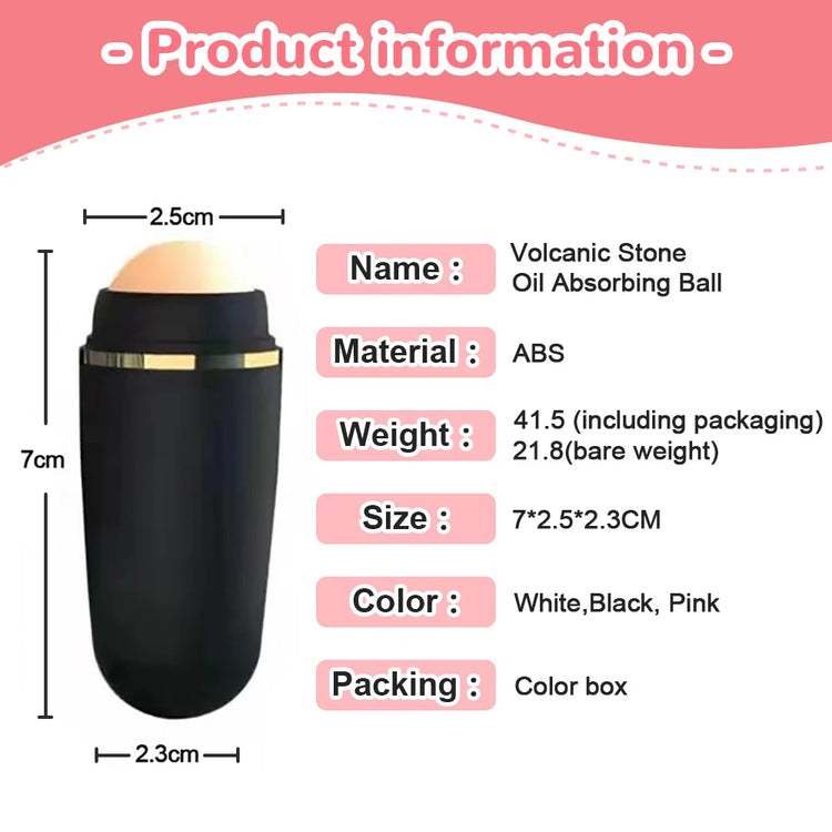 Face Oil Absorbing Roller Natural Volcanic Stone Massage Body Stick Makeup Face Skin Care Tool Facial Pores Cleaning Oil Roller