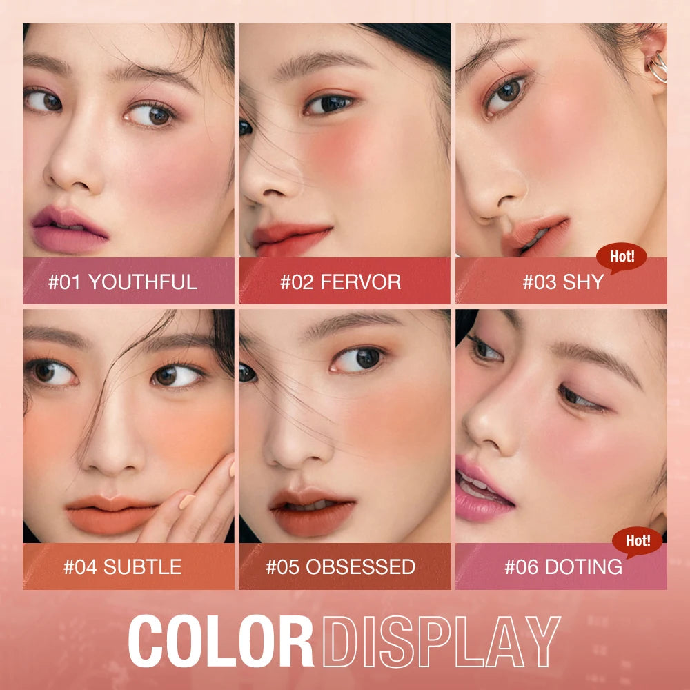 O.TWO.O Blush Makeup Stick High Pigmented Blusher Cream Sticks Waterproof Long-lasting Lip Cheek Eyess Cosmetics for Women