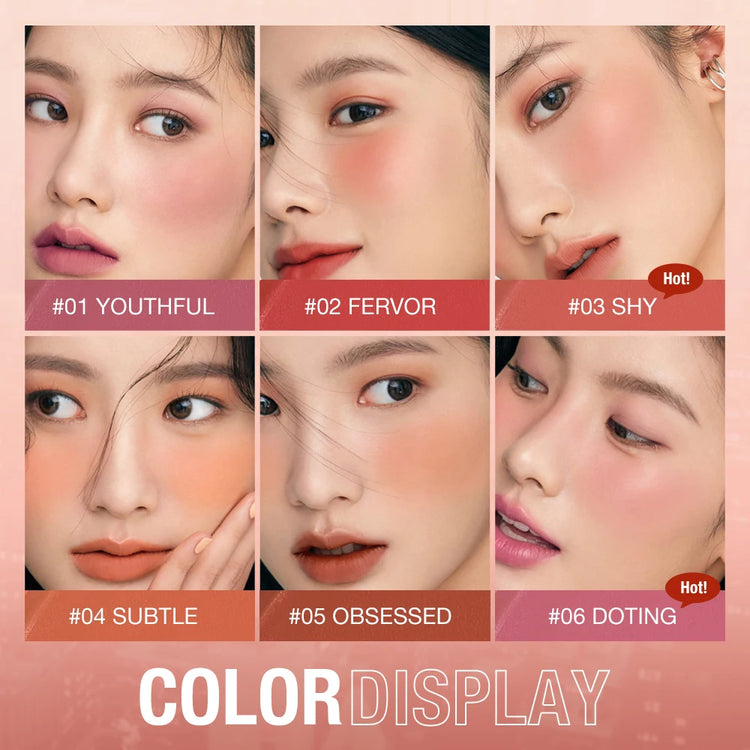 O.TWO.O Blush Makeup Stick High Pigmented Blusher Cream Sticks Waterproof Long-lasting Lip Cheek Eyess Cosmetics for Women