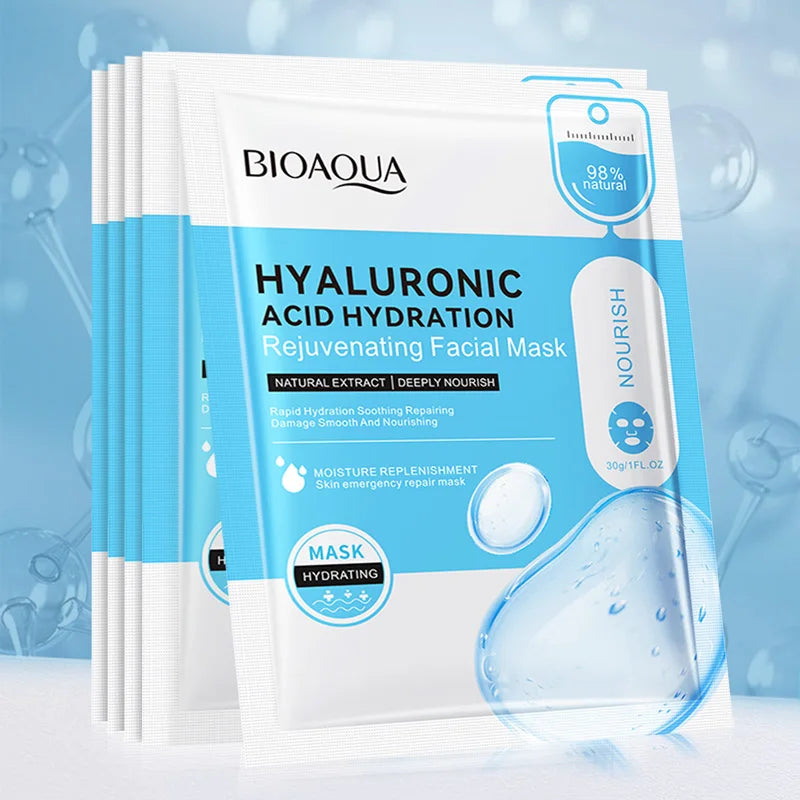 20pcs BIOAQUA Snail Hyaluronic Acid Face Mask skincare Moisturizing Brightening Firming Facial Masks Face Skin Care Products