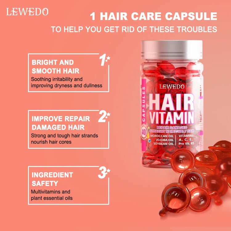 Hair Vitamin Capsule Hair Repair Damaged Hair Care Capsules Essence Protein Smooth Hair Care Repair Anti Loss Essential Oil