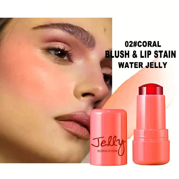 8 Colors 3-in-1 Cheek Lip Tinted Moistured Blush Stick Eyes Cheek Lip Brighten Cream Water Jelly Tint Stick Matte Contour Makeup