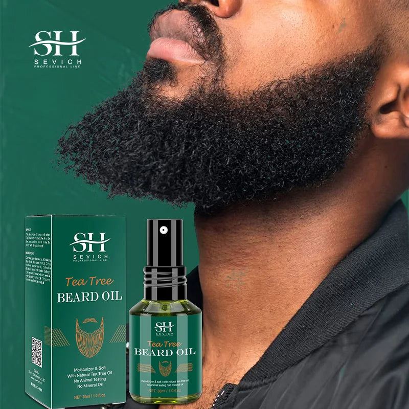 2023 Tea Tree Beard Nourishing Moisturizing Growth Oil Kit For Men Moustache Growth Anti Hair Loss Shampoo Beard Care Sevich