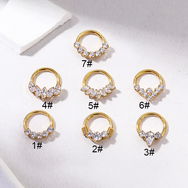 F136 G23 Titanium Piercing Nose Ring Hoop Earring Lip Ring Body Jewelry Cartilage Tragus Diaphragm Titanium Hing Septum Jewelry