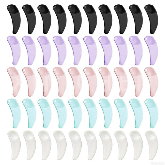 50Pcs Mini Cosmetic Spatula Disposable Curved Scoop Makeup Mask Cream Spoon Eye Cream Stick Make Up Face Beauty Tool Kits