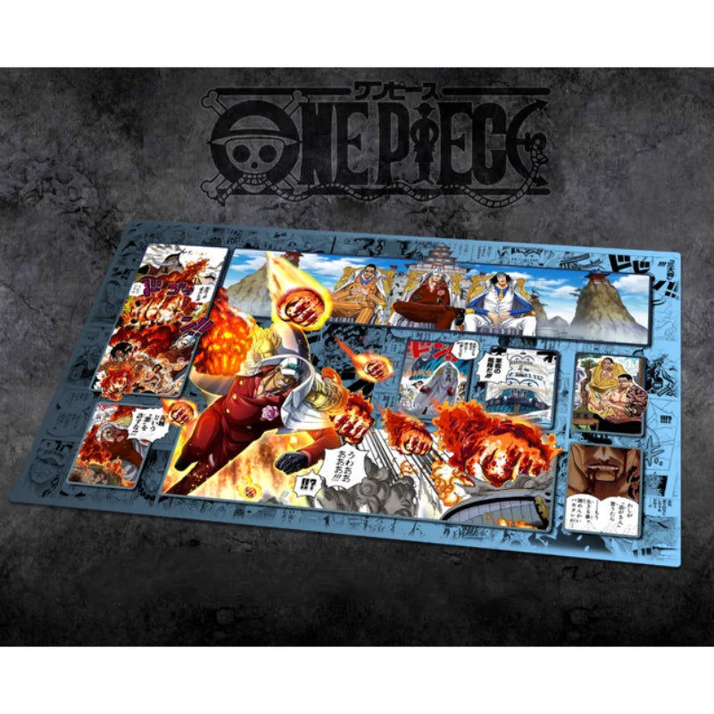 Anime One Piece OPCG 60*35cm Dedicated GAME Card PlayMat Battle Against Luffy Law Perona Robin Sakazuki Comic Book Series Toys