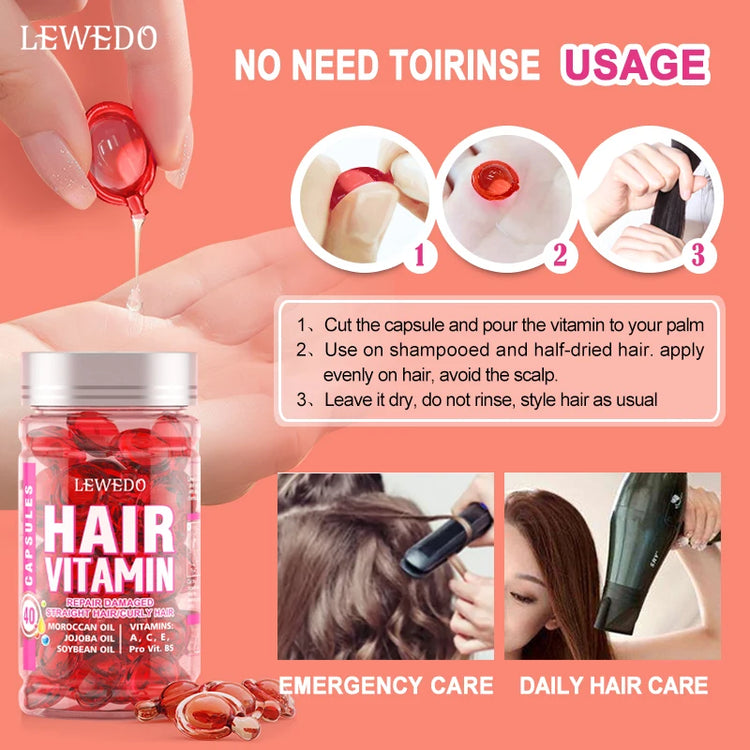 Hair Vitamin Capsule Hair Repair Damaged Hair Care Capsules Essence Protein Smooth Hair Care Repair Anti Loss Essential Oil