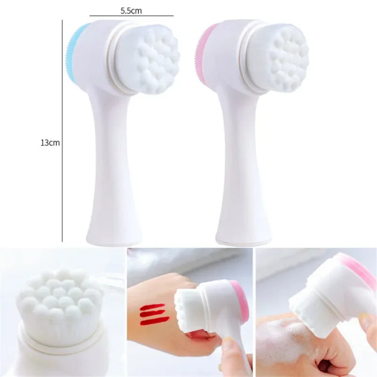 Silicone Face Cleansing Brush Double-Sided Facial Cleanser Blackhead Removal Pore Cleaner Exfoliator Face Scrub Skin Care Tool