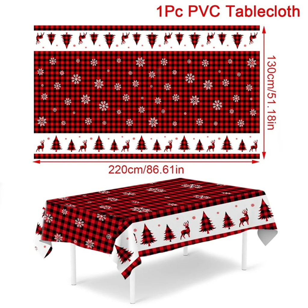 Christmas PE Tablecloth Merry Christmas Decoration For Home 2024 Navidad Kerst Xmas Decor Noel Kerst Happy New Year Gift 2025